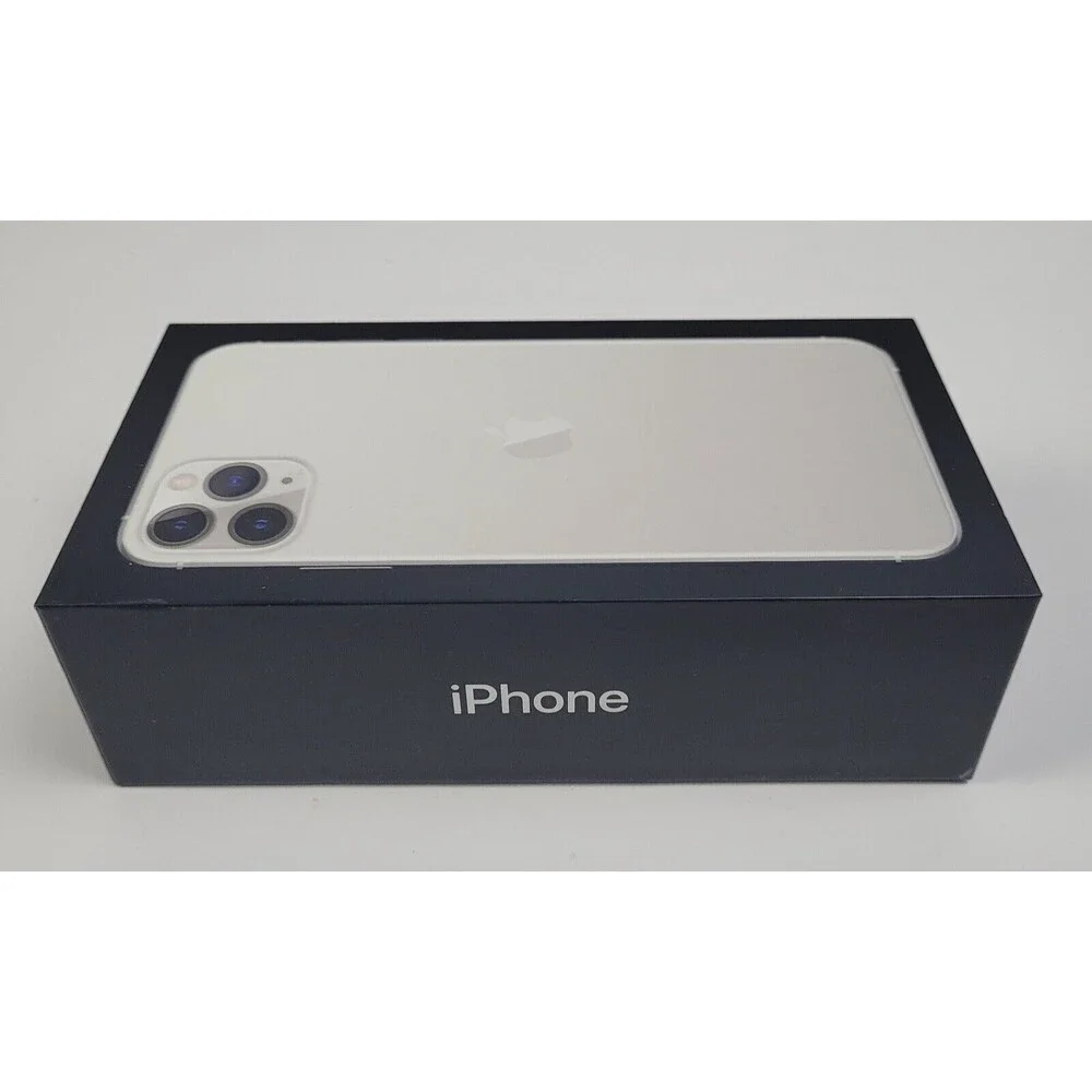 Genuine OEM Apple iPhone 11 Pro Max RETAIL BOX - 64GB Silver + Insert